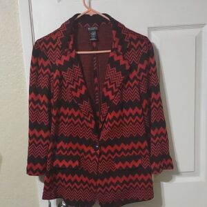 Soho Red and Black Chevron Blazer size L